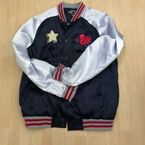 Lady Sailor Heart Break Satin Bomber Jacket